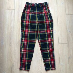 LTT Love Too True Tartan Tapered Trousers in Black Women’s Size S Made in the UK